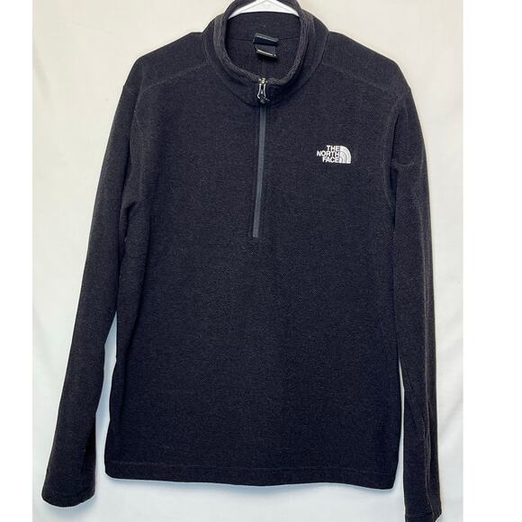 The North Face Men’s L Black 1/4 Zip Athletic Textured Long Sleeve Pullover - Picture 1 of 6